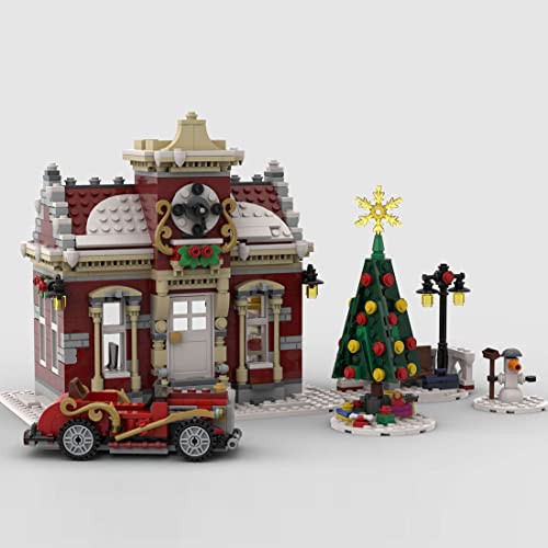 YYGE Modular Weihnachten Kleiner Winter Rathaus Baustein Satz, 1049+Teile Baustein Modell Bausatz kompatibel mit Lego – Bild 5