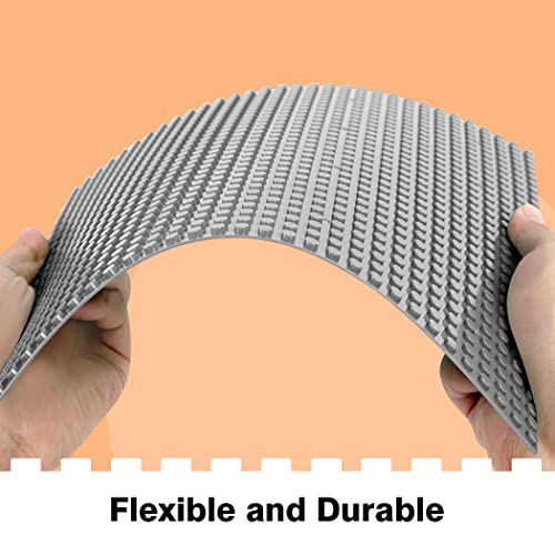Image of Lekebaby 6 Pack Peel and Stick Baseplates, 25.5 x 25.5 cm Classic Building Board Base Plates 100% Compatible with All Major Brands, Grey