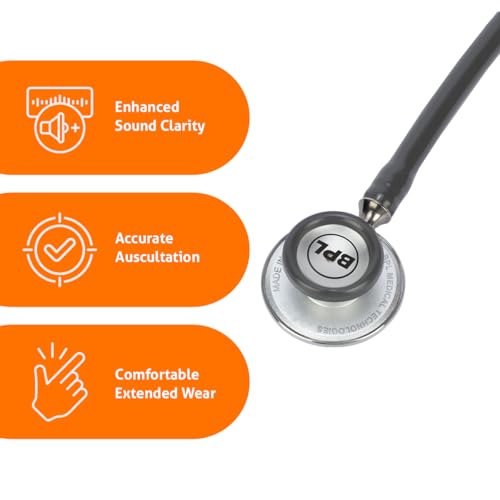 Image of BPL Medical Technologies ST-04 Aluminium Adult Chest Piece Stethoscope|High Acoustic Level, Versatile Chestpiece for Adult & Pediatric Use|Medical Instrument for Auscultation - Grey