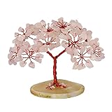 Rose Quartz Tree - Feng Shui Money Tree - Crystal Tree for Positive Energy - Gemstone Bonsai Tree - Good Luck Gems - Tree of Life Decor - Crystal Gifts for Women