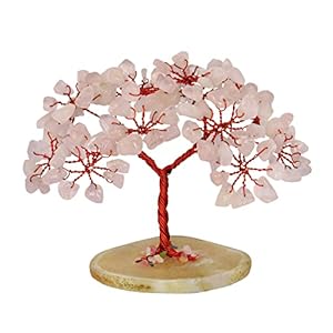 NARIBABU Rose Quartz Tree – Feng Shui Money Tree – Crystal Tree for Positive Energy – Gemstone Bonsai Tree – Good Luck Gems – Tree of Life Decor – Crystal Gifts for Women