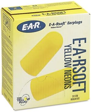 3M - E-A-Rsoft Yellow Neon Soft Foam Earplugs, Uncorded, Regular Size, 200/Box - Sold As 1 Box - Made of self-adjusting foam with a tapered shape for increased comfort.