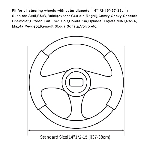Car Steering Wheel Covers For Women Girl Padded Carbon Fiber Pu Leather Cute Cartoon Auto Interior Accessories For Vehicle Sedan,Universal,Anti Slip,Red+Black,Standard Size[14" 1/2-15"](37-38Cm) #TOP7
