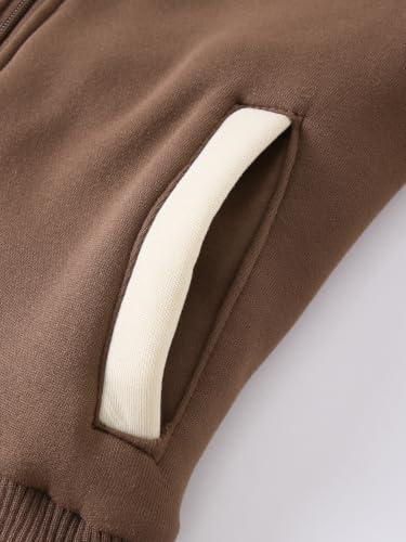 Image of Kids Boys Zip-Up Hooded Sherpa Lined Jacket Fleece Sweatshirts Coat