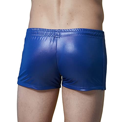 52hertz Men's Shiny Metallic Boxer Briefs Drawstring Boxers Shorts Swimsuit Trunks Underpants3