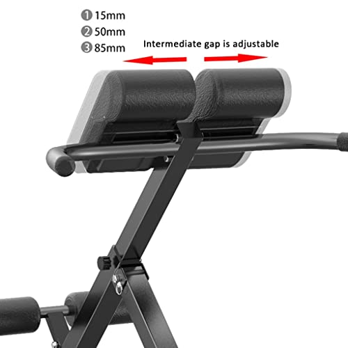 Romeinse Stoel Opvouwbare Buiksporter Verstelbare Romeinse Ontlasting Met Twistschijf Push-up Trainer Veilige Belastinglager: 20 0 Kg Rugverlengmachine (Color : Black, S : 117 * 55.5 * 68.8 * 86cm) - Image 5