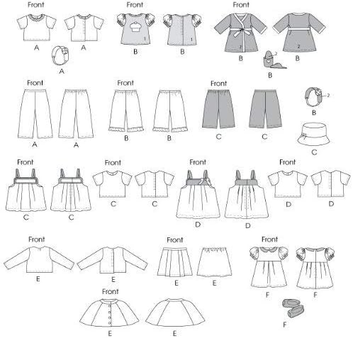 McCall Patterns M6526 18-Inch/46cm Doll Clothes, One Size