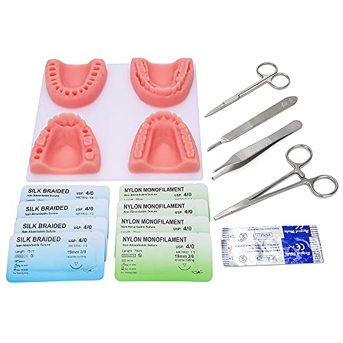 Medclimber New Generation Dental Suture pad Practice Kits Oral Suture Training Kits for Dental School Students or Dentist 4 Different Types Suture pad with DIY Module