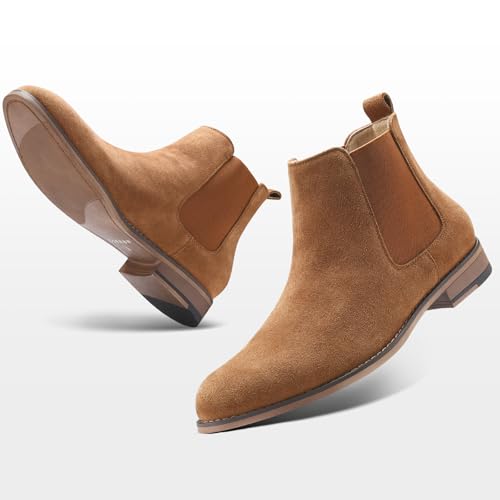 Image of CGRRBW Men's Chelsea Boots Suede Leather Casual Boots for Men