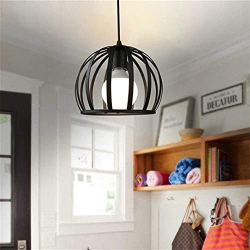 Accesorios de iluminación de suspensión rústica en metal negro mate 4