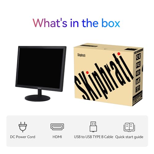 Image of SKitphrati 17 inch Square 1280x1024 10-Point Multi Touch Screen Monitor with HDMI, VGA, Type B Ports, 75Hz, 5:4 Aspect Ratio, VESA Wall Mountable, PC Touch Monitor for PC POS Machine Windows