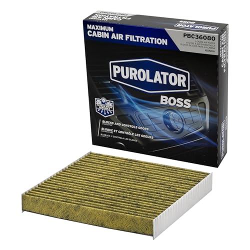 Purolator PBC36080 PurolatorBOSS Automotive Cabin Air Filter with Activated Carbon, Car & Truck Passenger Compartment OEM Filter Replacement for Honda CRV, Civic, HR-V, and more