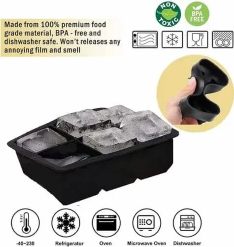 Molde de silicona para cubos de hielo 4 cuadrados miniatura 5