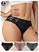 SHENHE Women's 3 Pack Lace Sheer Satin Underwear Silky Smooth Briefs Panties Set Multicolor Large