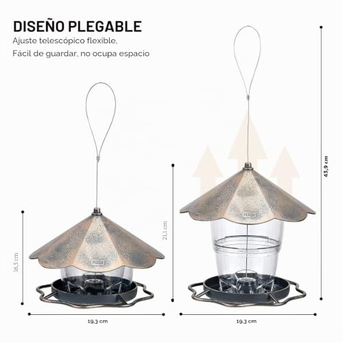 Comedero de pájaros impermeable colgante con gran capacidad 4