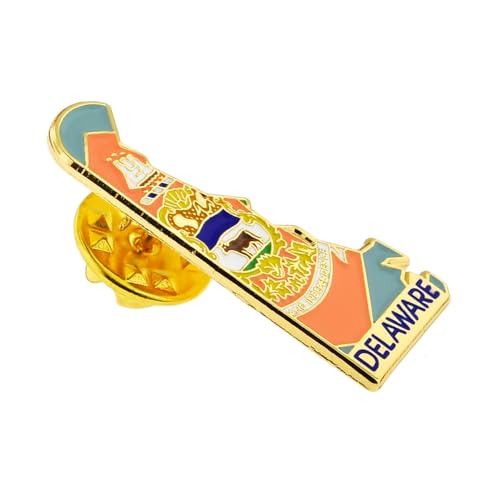 image for PinMart Delaware Shape Flag Lapel Pin – Complete United States of Am