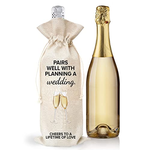 Wein-Geschenktüte - Verlobungsgeschenke für Männer, Frauen - natürliche Baumwolle Weinflasche Geschenkbeutel, Baumwolle, Weintasche Cover