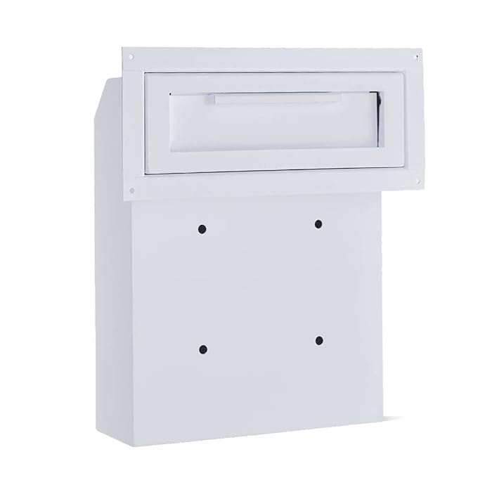 Buy Through The Door Locking Drop Box Door Mailbox with Anti Theft Lock Tubular Key Metal Baffle