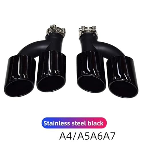 Double sortie d'échappement arrière noire compatible Audi A4 A5 S4 S5 S6