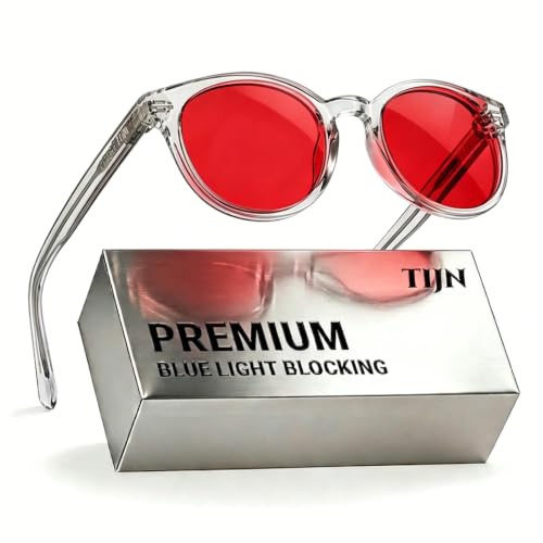Image of TIJN Blue Light Blocking Glasses Men Women Vintage Thick Round Rim Frame Eyeglasses