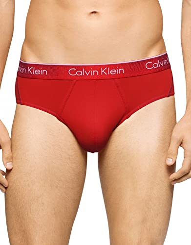 Calvin Klein Men's Underwear Air Fx Micro Hip Brief, Brilliant Red, Medium