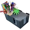 Rattleware 6-Compartment Bar Caddy Organizer Durable Black Plastic Napkin Holder and Straw Organizer for Bar Tools Coffee Bar Accessories Restaurant Home Bar Cart Storage
