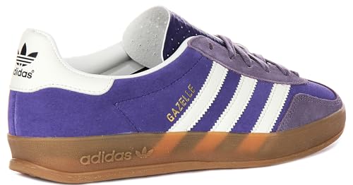 Image of adidas Gazelle Men's 3 Stripes Logo Classic 90S Sn Trainers (Purple White, US 5)