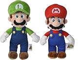 Edad: +1 año Grupo Moya Super Mario Bros - Pack 2 Figuras Peluches Mario Bros (30cm) y Luigi (34cm) de Super Mario HQ