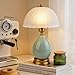 WELAISA Table Lamps Ceramic Retro Lamp for Living Room,16