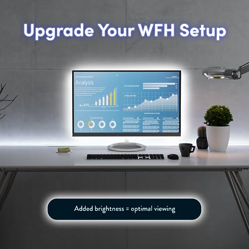 Image of Power Practical USB Bias Lighting, LED TV Backlight Strip, Ambient Home Theater Light, TV Accent Lighting to Reduce Eye Strain, Improve Contrast, White, X-Large (41 inch-59 inch TV)