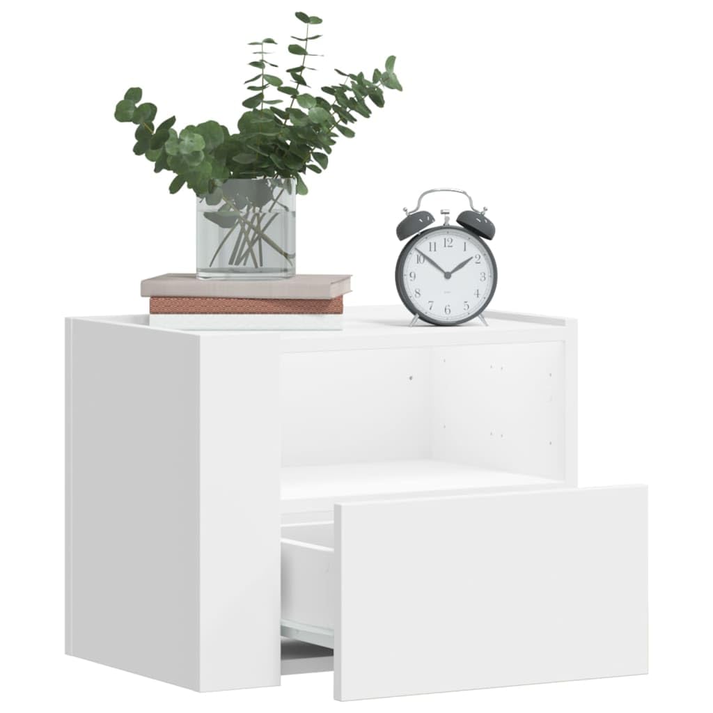 Wand Nachttisch mit Schublade aus Holzwerkstoff, Stilvolles Design für Schlafzimmer und Wohnzimmer, Robuste Stabile Montage an der Wand, Vielseitige Aufbewahrung