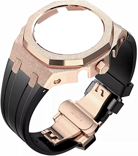 Bracelet de rechange caoutchouc montre GA2100, boîtier acier inoxydable doré givré SCHIK