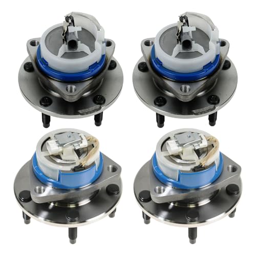 Image of TRQ 2 Piece Front Rear Wheel Bearing & Hub Assembly Set Compatible with 2004-2008 Cadillac XLR 1997-2008 Chevrolet Corvette