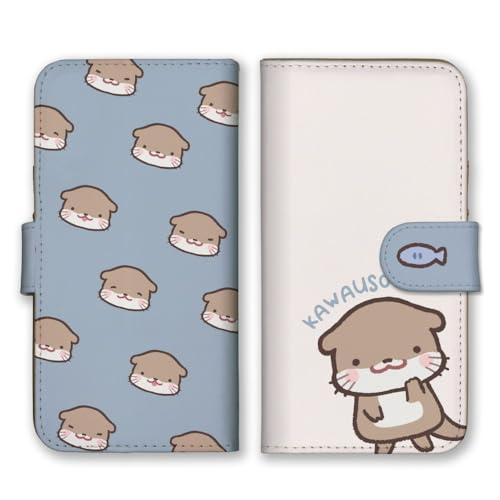 Google Pixel8 用 ケース 手帳型 グーグルピクセル8 スマホケース カワウソ シンプル かわいい ブルー