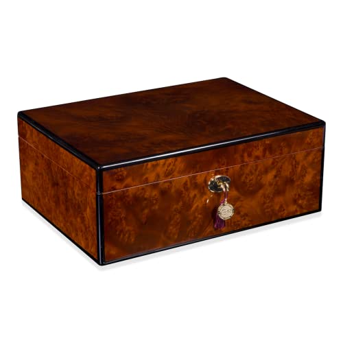Daniel Marshall 30125 Signature Series 125-Cigar Humidor W Tray - Precious Burl Wood #TOP7