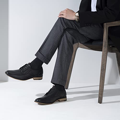 Image of Jousen Men's Dress Shoes Leather Wingtip Formal Business Oxford Shoes Brogue Retro Derby Dress Shoes for Men
