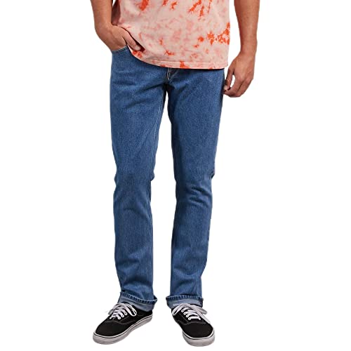 Volcom Men's Vorta Slim Fit Stretch Denim Jean, Stone Blue, 28X32