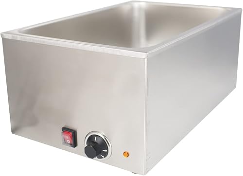 CMI - Calentador de alimentos comercial, calentador eléctrico de sopa, tamaño de 20 x 12 pulgadas, Bain Marie de acero inoxidable, calentador de