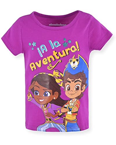 Nickelodeon Santiago of The Seas Girls’ Lorelai, Santiago and Kiko 3 Pack T-Shirts for Toddler – Pink/Purple/Blue3
