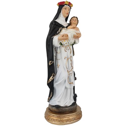 Estatua religiosa en resina Santa Rosa de Lima 12 pulgadas miniatura 2