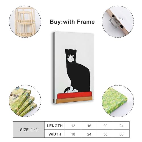 The Cat de Bart Van Der Leck impression sur toile 30,5x45,7 cm déco murale