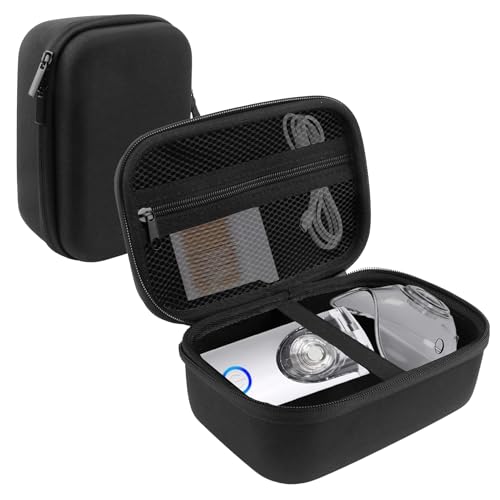 SHFGYG Carrying Case for Portable Handheld Inhaler Nebulizer Machine Portable Nebulizer Hard Case for Travel Asthma Inhaler Spacer Bag for Storage (Black)