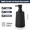 Small Soap Dispenser for Bathroom and Kitchen, Modern Farmhouse Striped Style Plastic Hand Soap Dish Soap Dispenser with Pump Matte Black #5