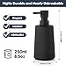 Small Soap Dispenser for Bathroom and Kitchen, Modern Farmhouse Striped Style Plastic Hand Soap Dish Soap Dispenser with Pump Matte Black