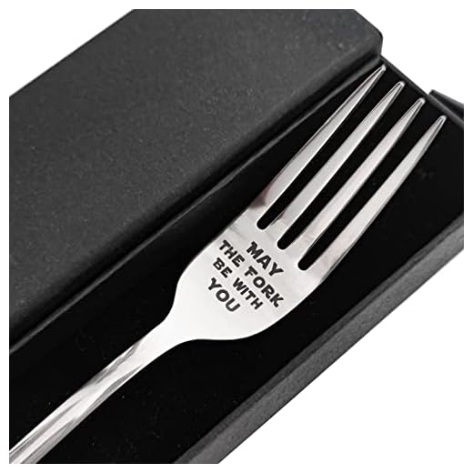 Tenedor de acero inoxidable grabado con láser con caja de regalo, regalo para los fanáticos de StarWars