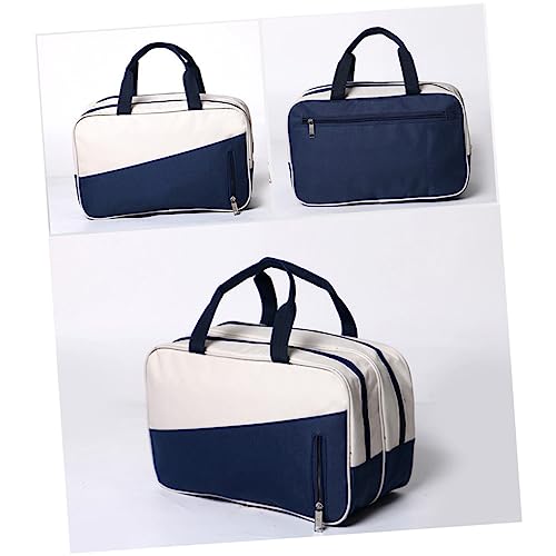 PartyKindom Large Capacity Sports Bag Versatile Gym Swim Tote Dark Blue Creamy White for Pe Kits Travel Essentials and Beach Gear Durable Wet Compartment3