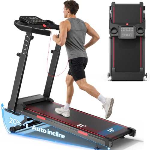 Image of Treadmill for Home with 20% Auto Incline, Walking Pad with Handle Bar | 3.5HP, 450LBS Capacity, 8.7MPH Max Speed, Wide Belt, Adjustable Handlebars, Home Use
