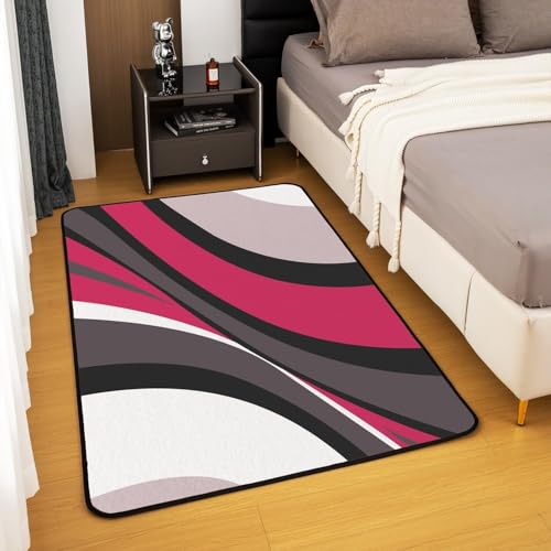 Tapis de salon lavable et antidérapant à texture géométrique pour chambre - 3