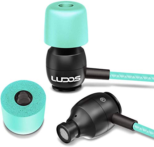 Image of LUDOS Clamor Wired Earbuds in Ear Headphones with Microphone, Earphones with Mic and Volume Control, Memory Foam, Reinforced Cable, Bass Compatible with iPhone, Apple, iPad, Computer, Laptop, PC