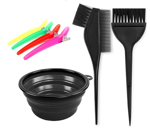 Juego de 7 herramientas para colorear el cabello, para teñir el cabello, cepillo de doble cara, peine y cuenco,Kit Tinte Pelo para Colorear el Cabello,DIY Salón Herramientas para TeñIr Cabello